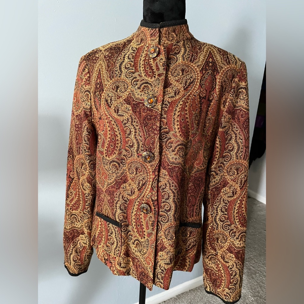 FIELD MANOR 60’s Style Paisley Patterned Women's Jacket blazer
